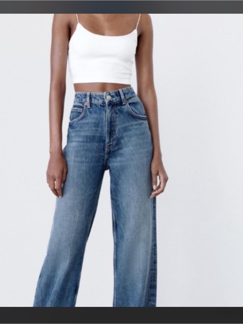 ZARA High-Rise Relaxed Straight Leg Women’s Jeans - Blue